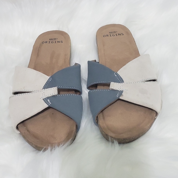 Earth Origins Womens Sandal Size 8 Lexi Blue Suede Strappy Low 1" Heel NEW - Picture 4 of 11